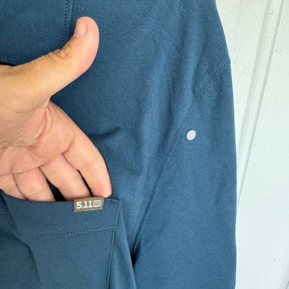 MEN’S 5.11 TACTICAL VENTURE SHORT SLEEVE BUTTON UP SHIRT BLUE SIZE XL - Picture 5 of 9